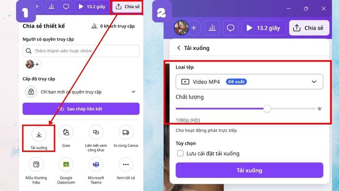 Hướng dẫn chi tiết quy trình xuất bản và chia sẻ video từ Canva